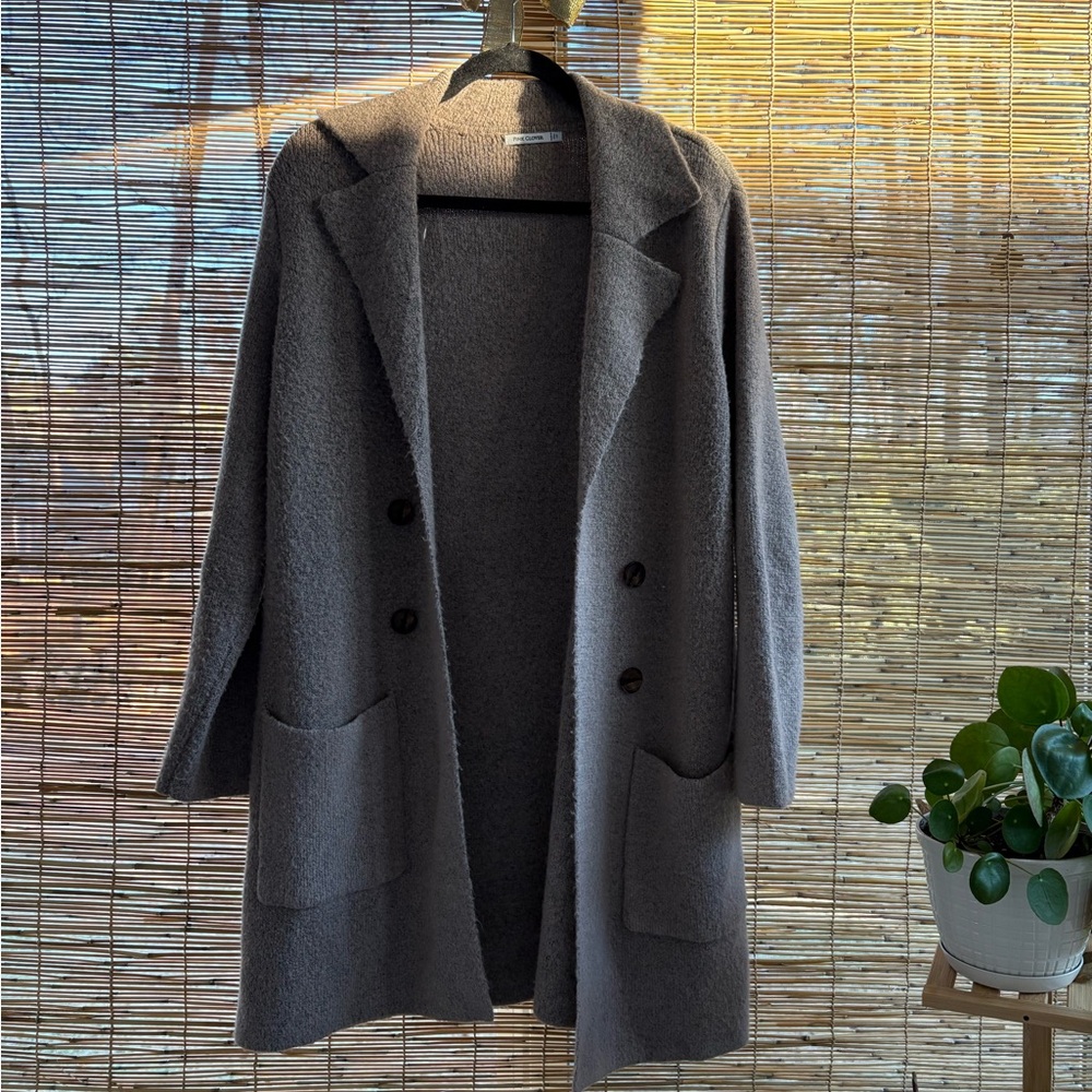 Pink Clover Grey/Brown Cardigan